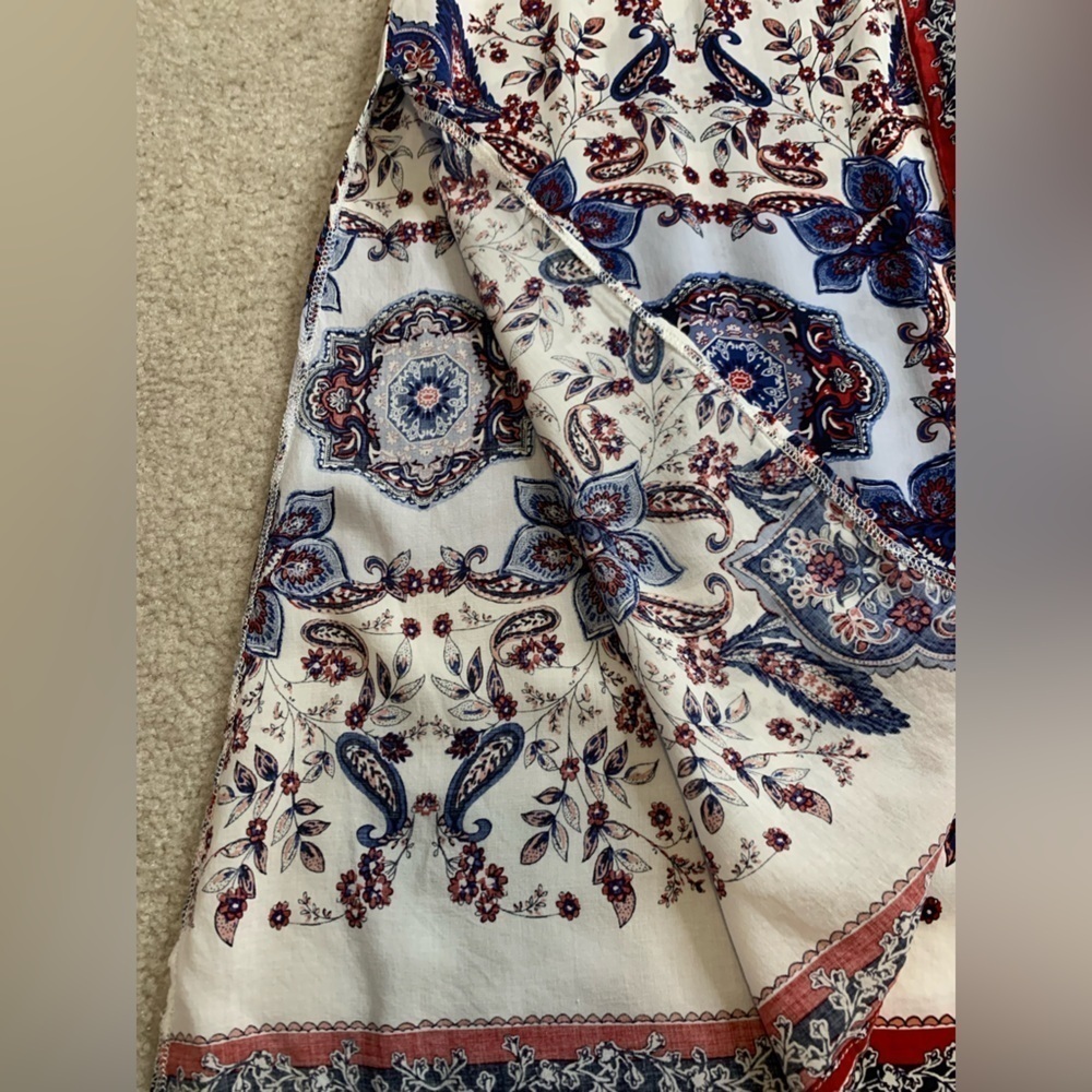 Maurices Floral Boho Kimono Women Medium Red White Blue - Picture 6 of 9